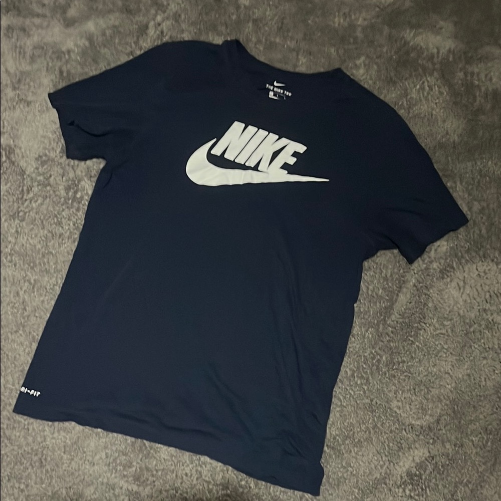 Nike Dri-Fit Blue and White Short Sleeve Tee